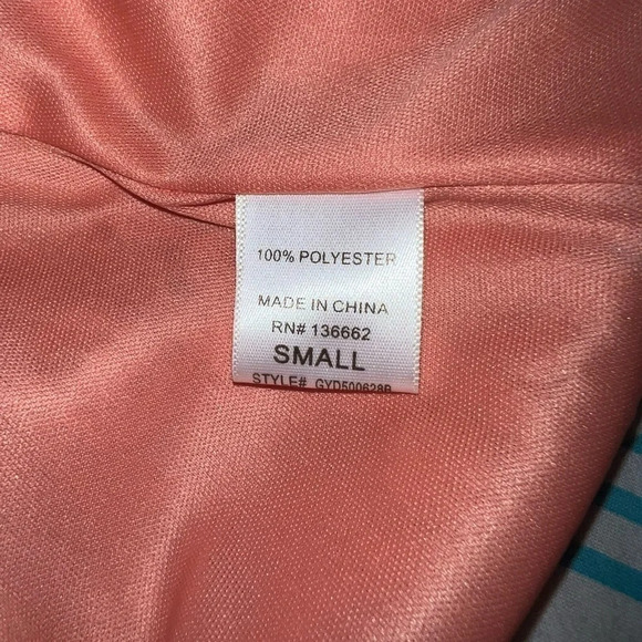 Annabella,S, sleeveless, coral high collar button loop closure lace overlay mini - Picture 8 of 8